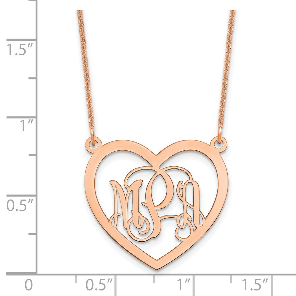 14K Roségold Monogramm Herz Halskette