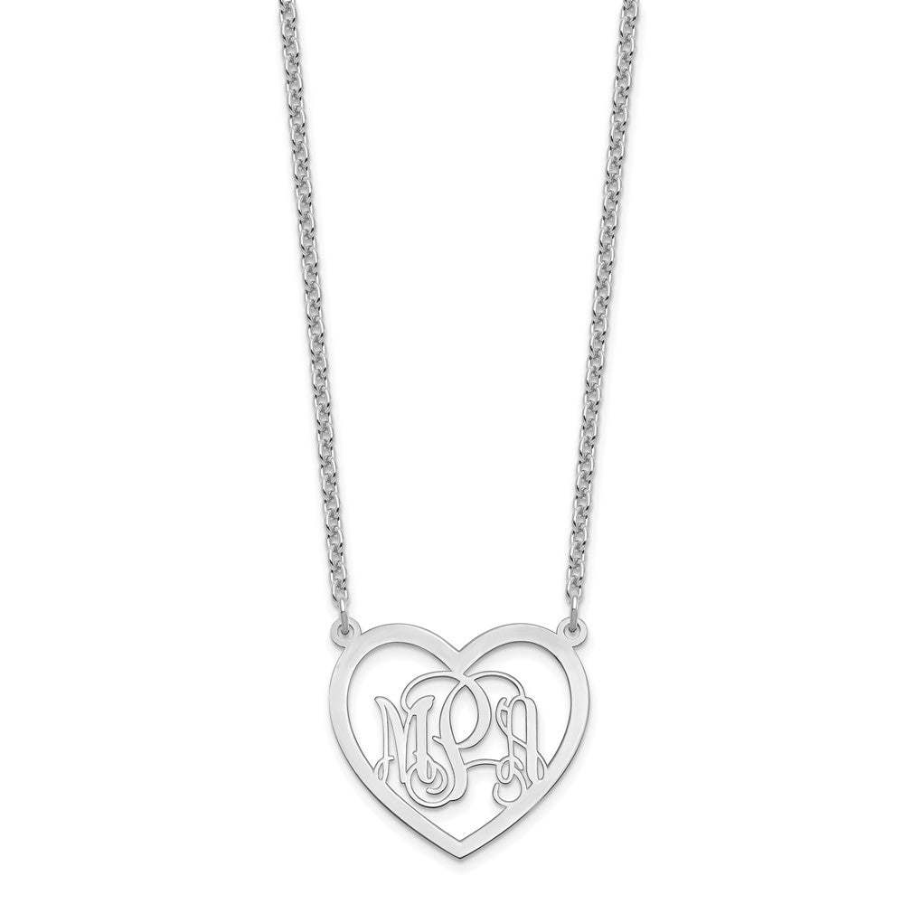 Sterlingsilber Silber/rhodiniert Monogramm Herz Halskette