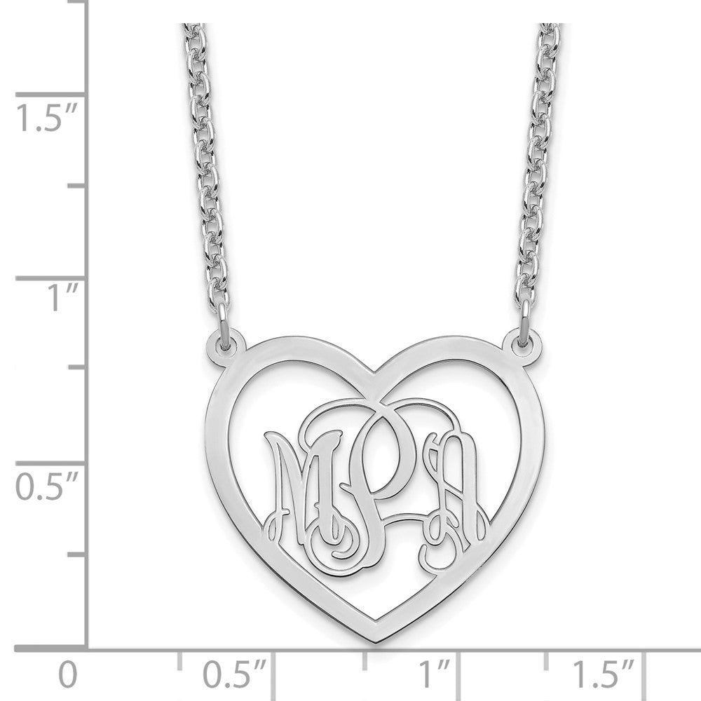 Sterlingsilber Silber/rhodiniert Monogramm Herz Halskette
