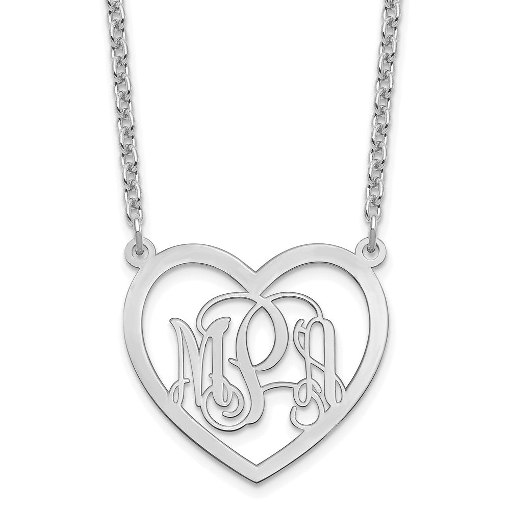 Sterlingsilber Silber/rhodiniert Monogramm Herz Halskette