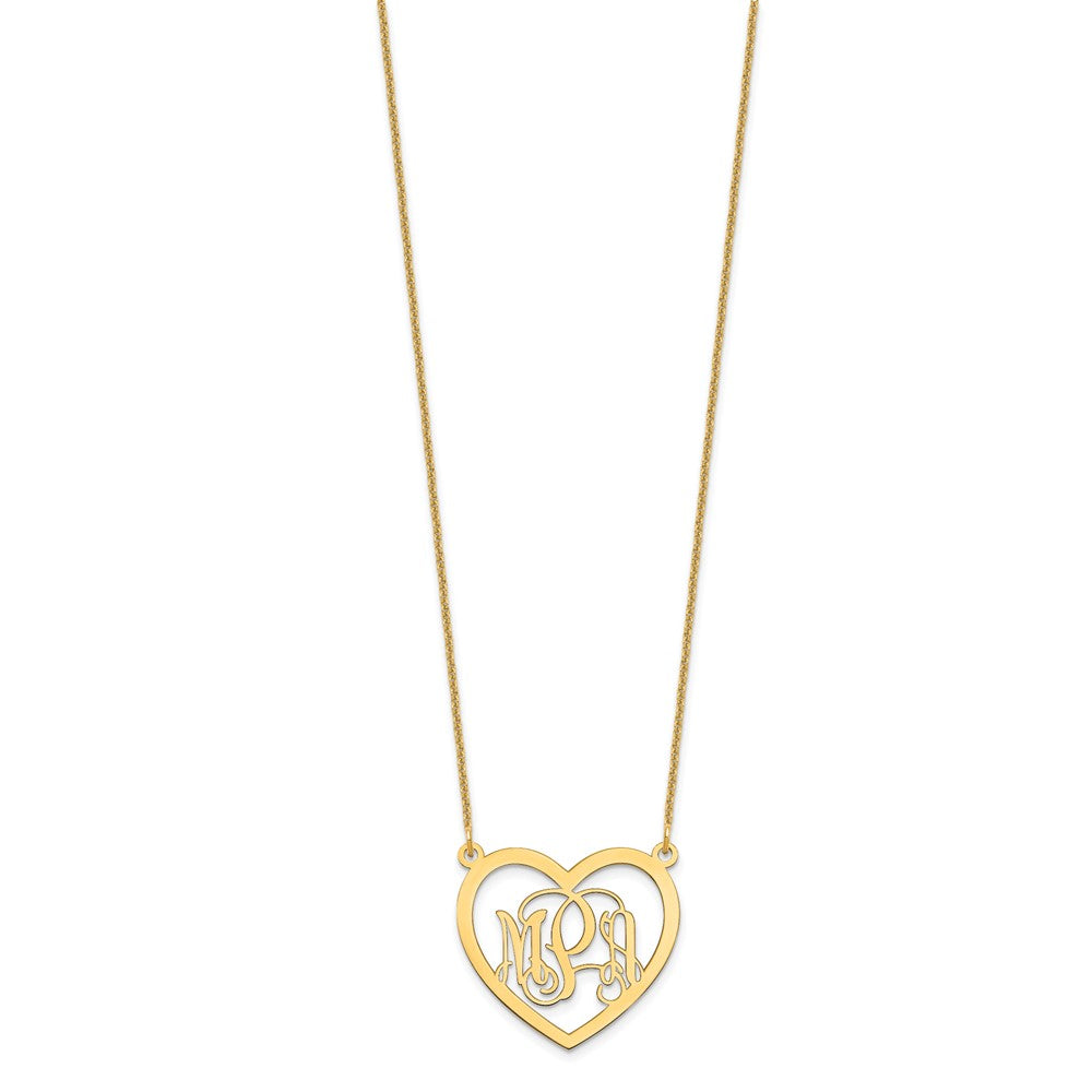 14K Gelbgold Monogramm Herz Halskette