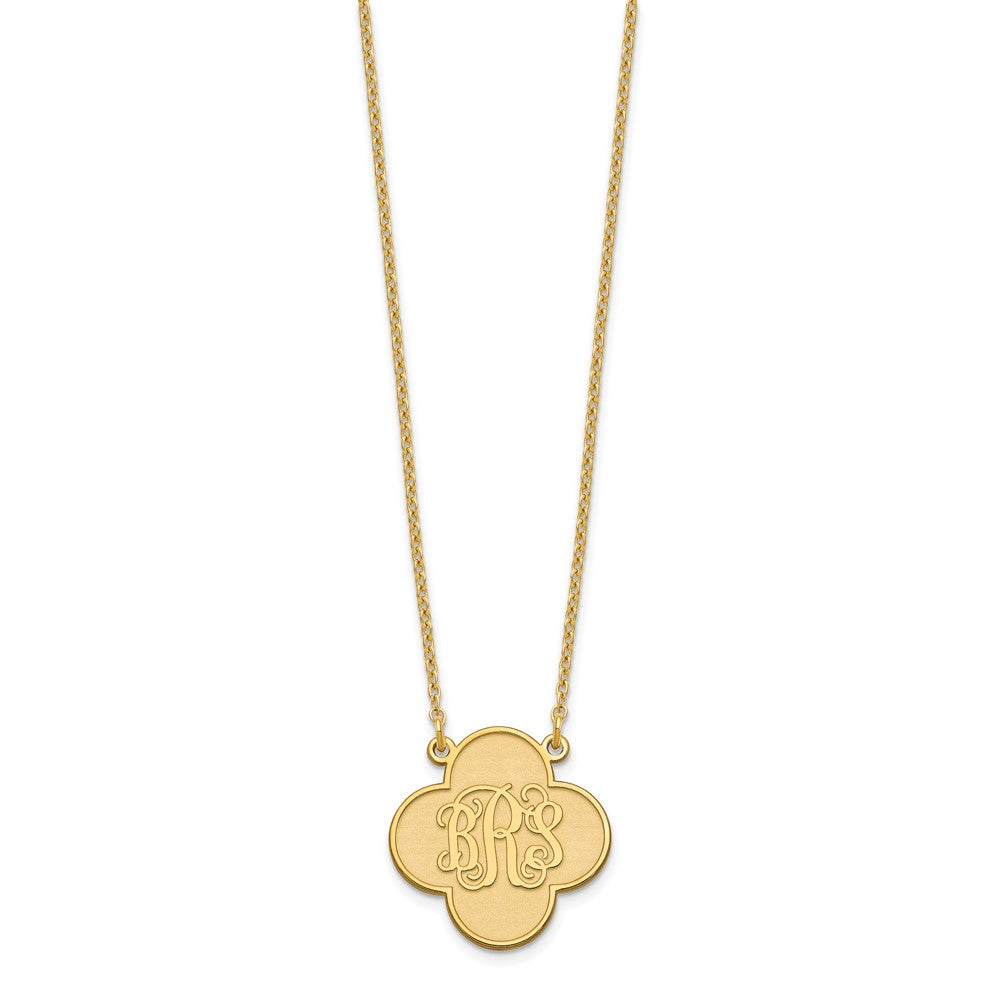 Vergoldet Sterlingsilber /gold Klee Monogramm Halskette