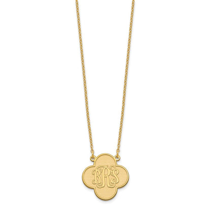 Vergoldet Sterlingsilber /gold Klee Monogramm Halskette