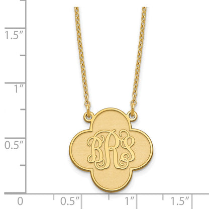 Vergoldet Sterlingsilber /gold Klee Monogramm Halskette
