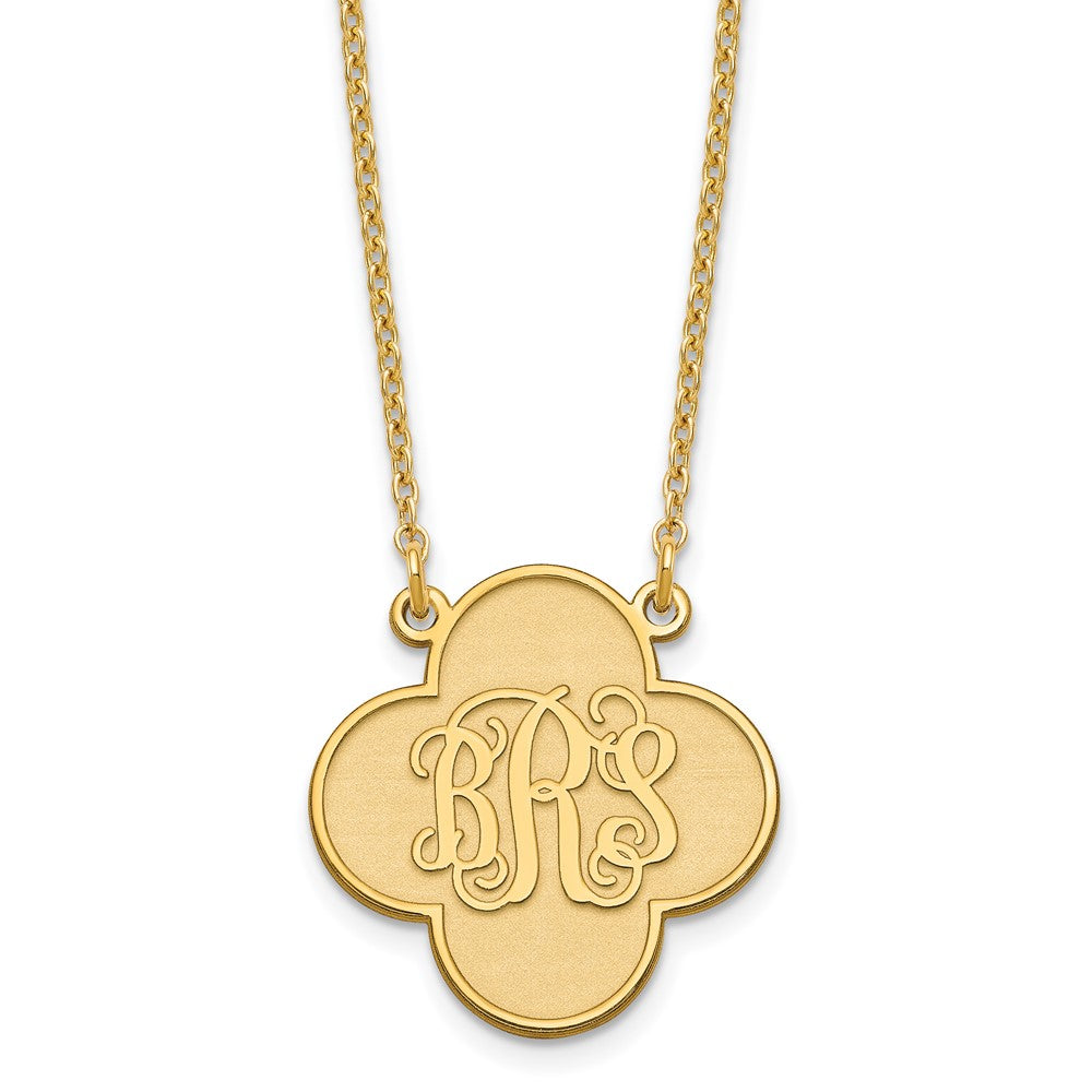 Vergoldet Sterlingsilber /gold Klee Monogramm Halskette