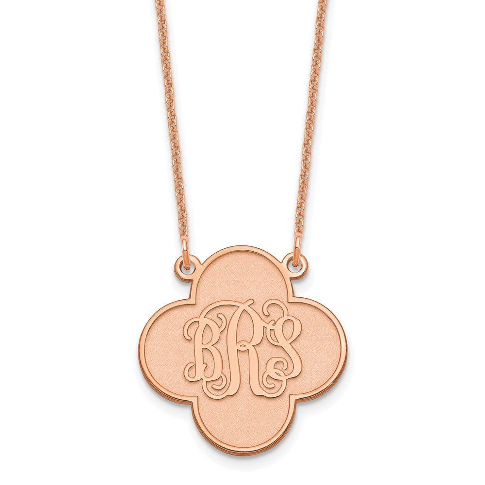 14K Roségold Klee Monogramm Halskette