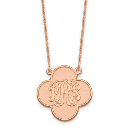 14K Roségold Klee Monogramm Halskette