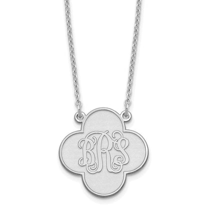 Sterlingsilber Silber/rhodiniert Klee Monogramm Halskette