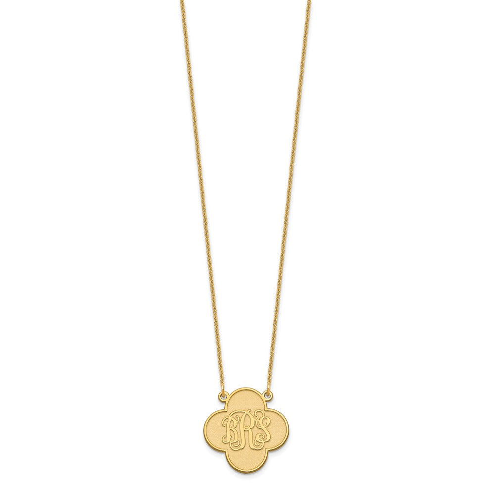 14K Gelbgold Klee Monogramm Halskette
