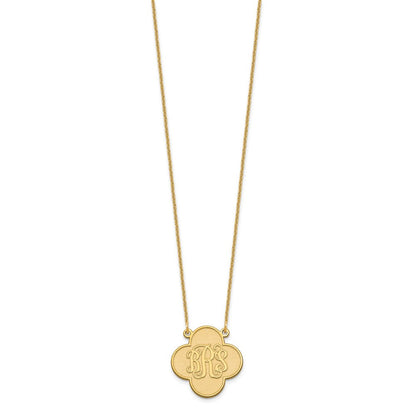 14K Gelbgold Klee Monogramm Halskette