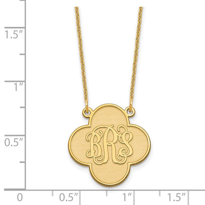 14K Gelbgold Klee Monogramm Halskette