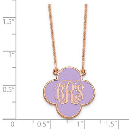 14K Roségold Klee Monogramm Epoxid Halskette