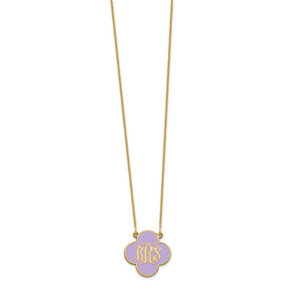 14K Gelbgold Klee Monogramm Epoxid Halskette
