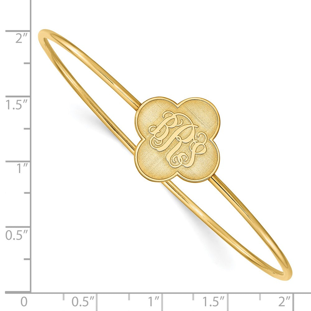 Vergoldet Sterlingsilber /gold Klee Monogramm Schieber auf Armreif