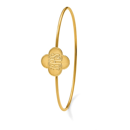 Vergoldet Sterlingsilber /gold Klee Monogramm Schieber auf Armreif