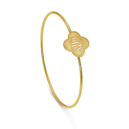 Vergoldet Sterlingsilber /gold Klee Monogramm Schieber auf Armreif