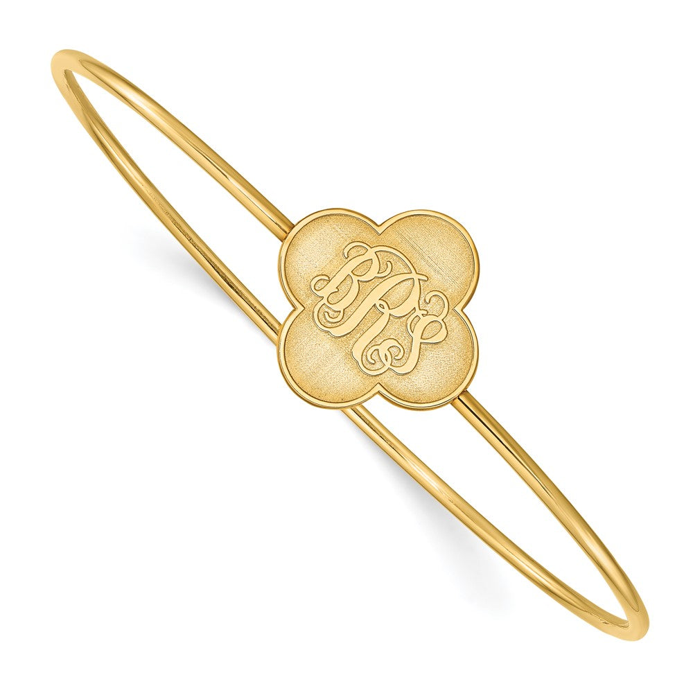 Vergoldet Sterlingsilber /gold Klee Monogramm Schieber auf Armreif