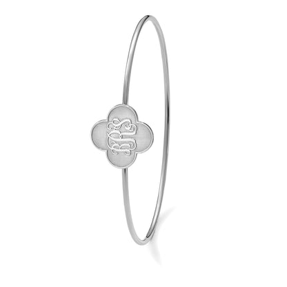 Sterlingsilber Silber/rhodiniert Klee Monogramm Schieber auf Armreif