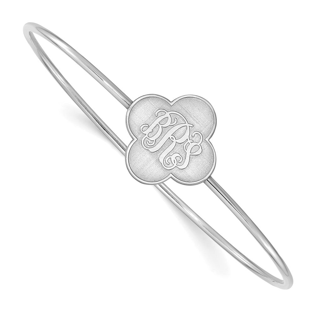 Sterlingsilber Silber/rhodiniert Klee Monogramm Schieber auf Armreif