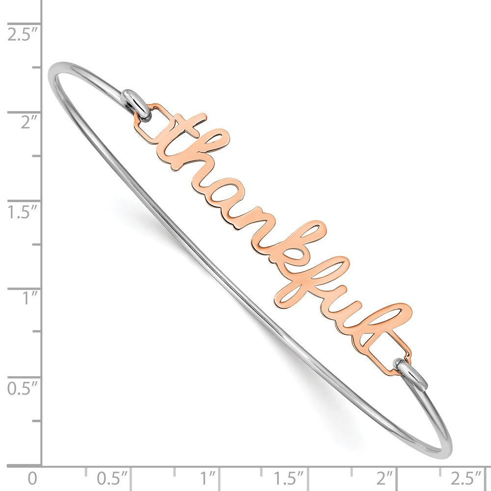 Roségoldbeschichtet Name Platte auf Sterlingsilber Armreif