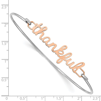 Roségoldbeschichtet Name Platte auf Sterlingsilber Armreif