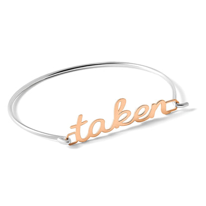 Roségoldbeschichtet Name Platte auf Sterlingsilber Armreif