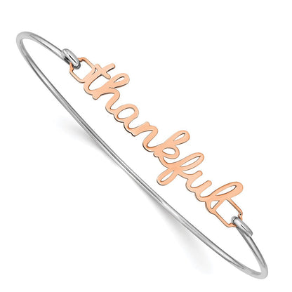 Roségoldbeschichtet Name Platte auf Sterlingsilber Armreif