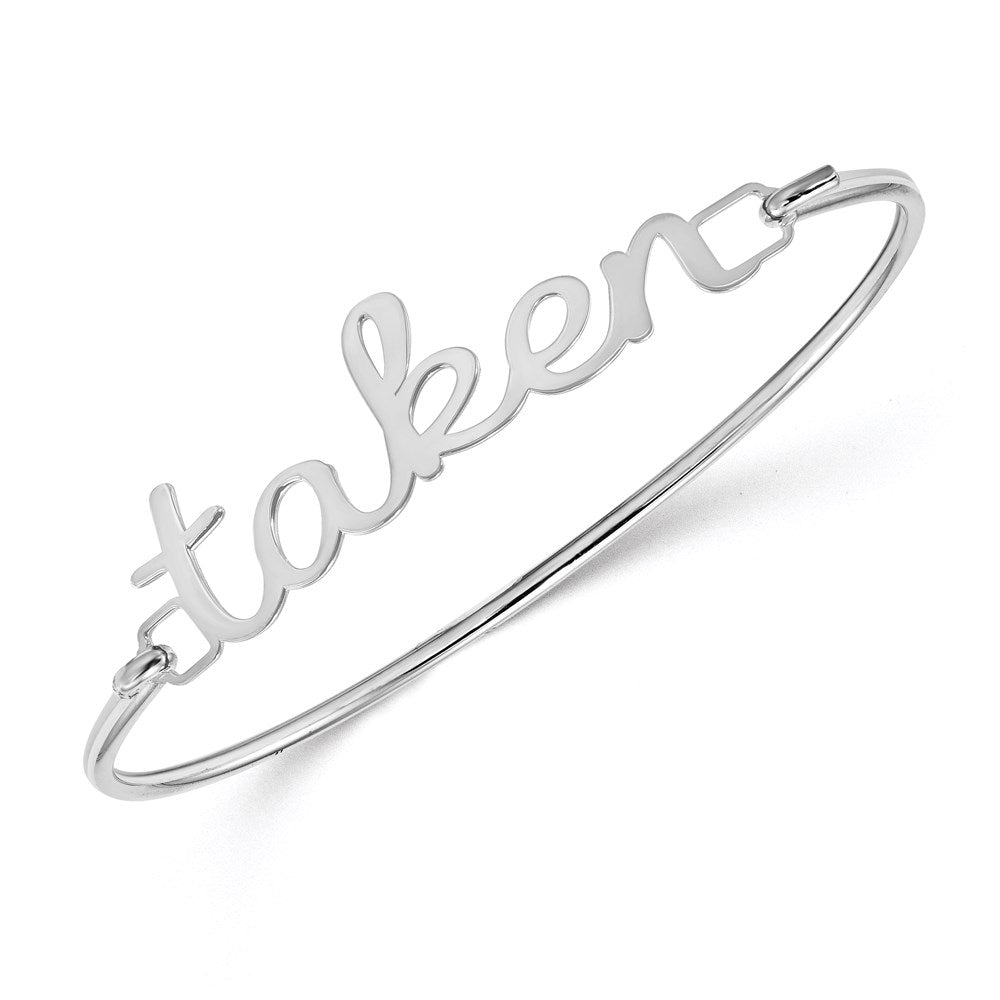 14K Weißgold Name Platte auf Sterlingsilber Armreif