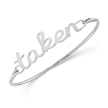 14K Weißgold Name Platte auf Sterlingsilber Armreif