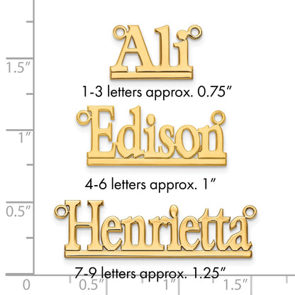 14K Gelbgold Underlined Name Platte