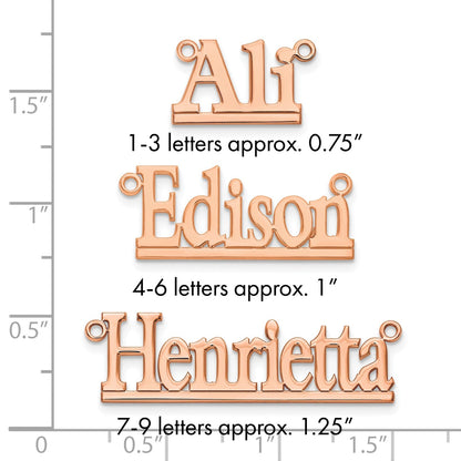 14K Roségold Underlined Name Platte