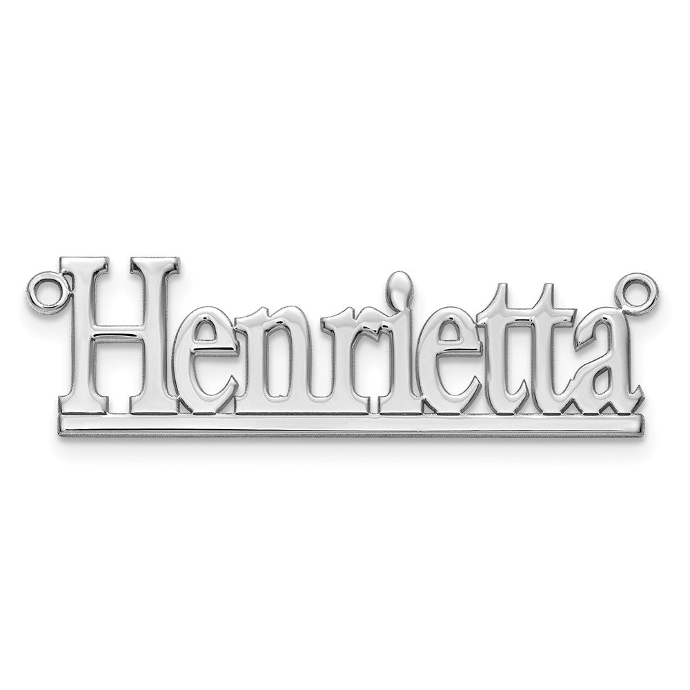 14K Weißgold Underlined Name Platte