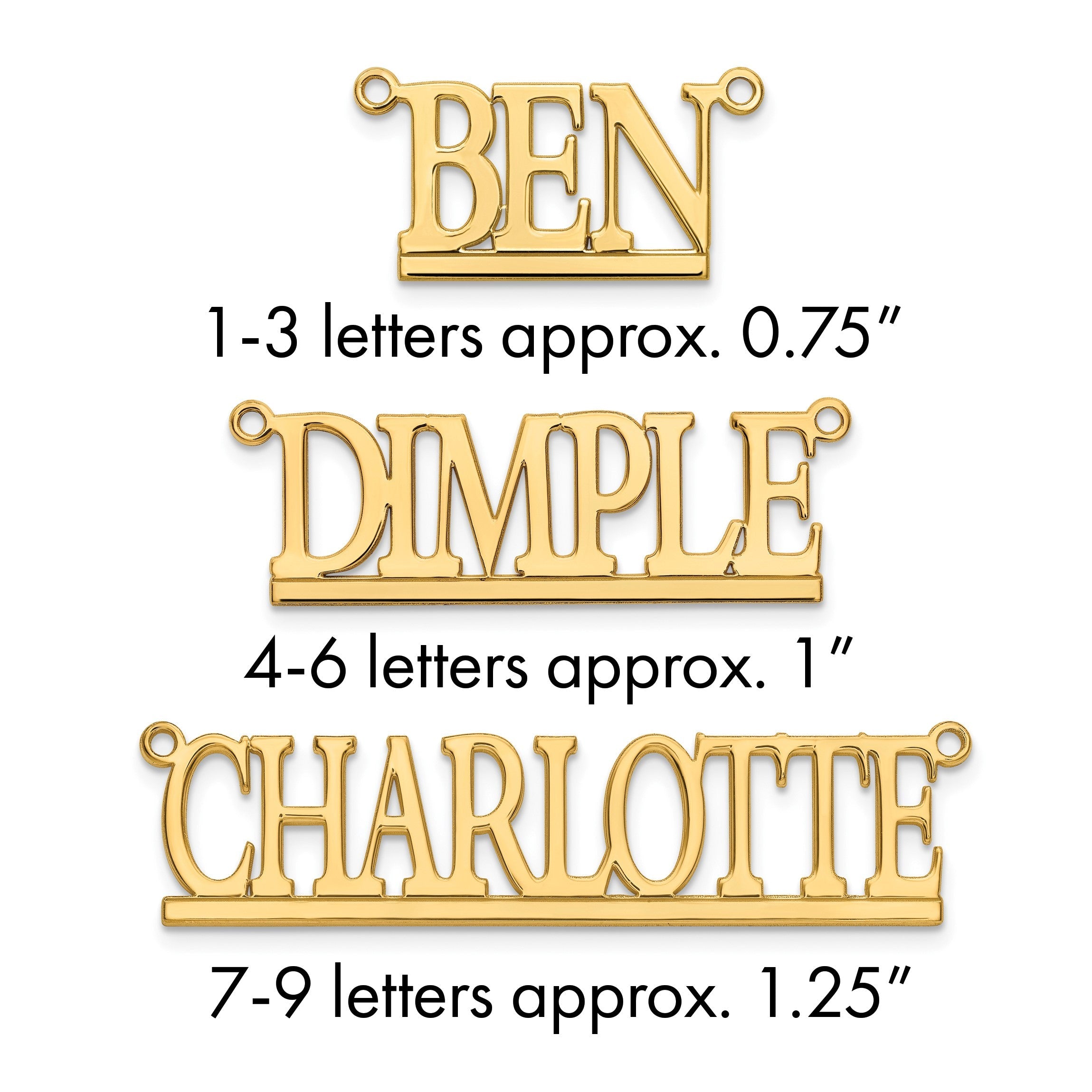 14K Gelbgold Underlined Name Platte