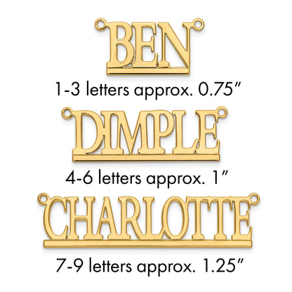 14K Gelbgold Underlined Name Platte