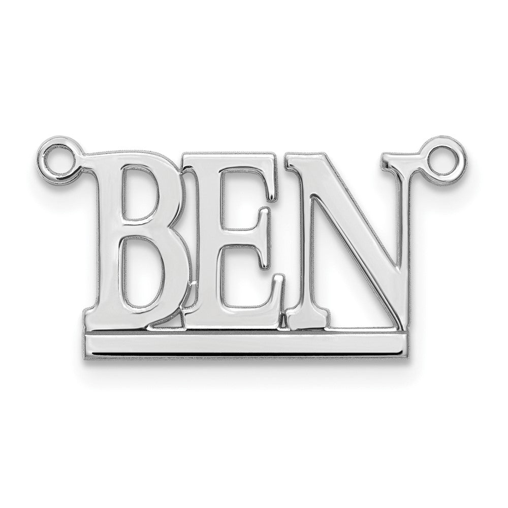 Sterlingsilber Silber/rhodiniert Underlined Name Platte