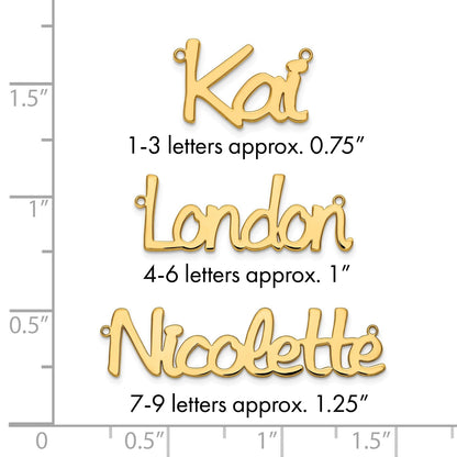 Vergoldet Sterlingsilber /gold Poliert Name Platte