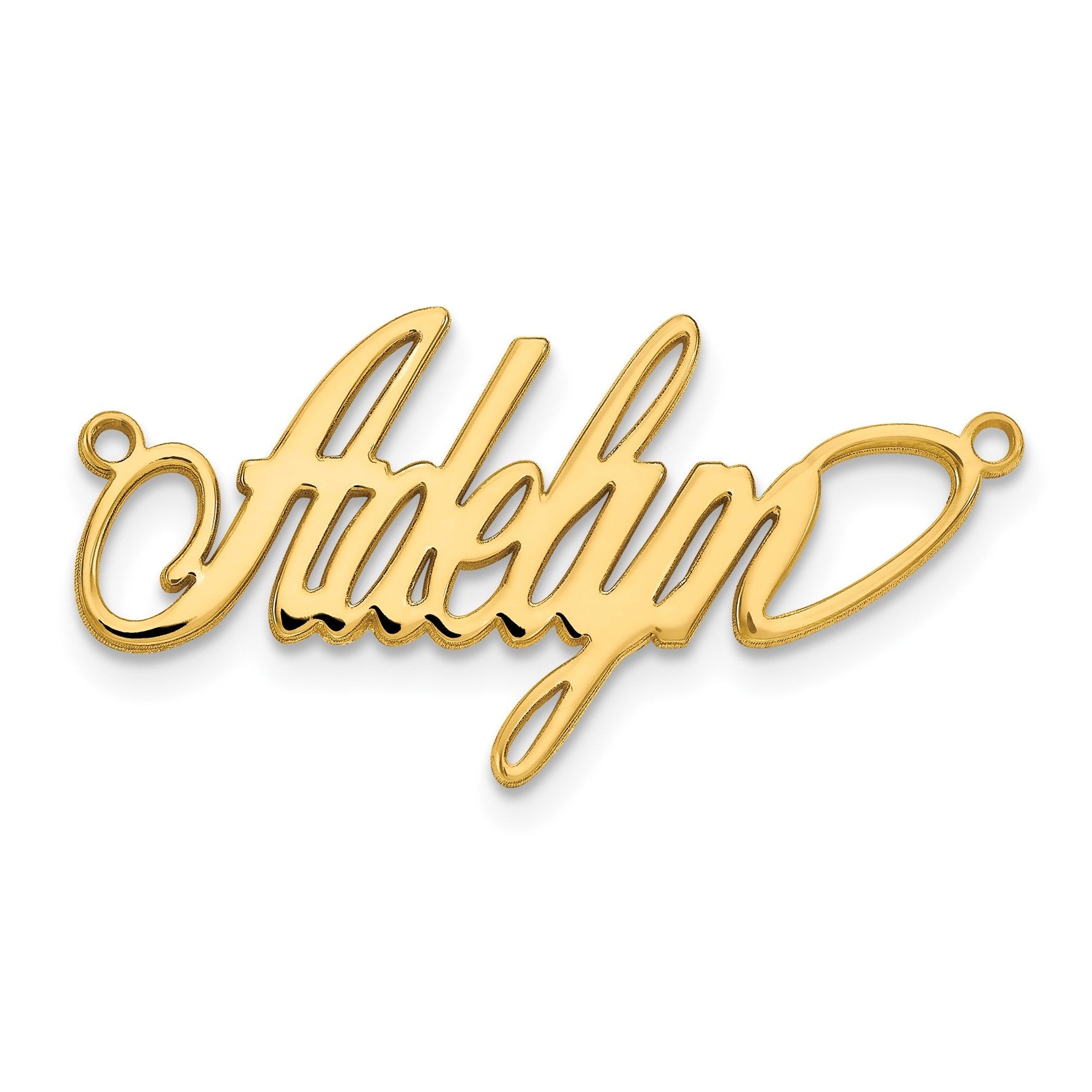 14K Gelbgold Poliert Surrey Schriftart Name Platte