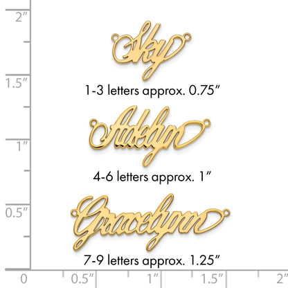 14K Gelbgold Poliert Surrey Schriftart Name Platte