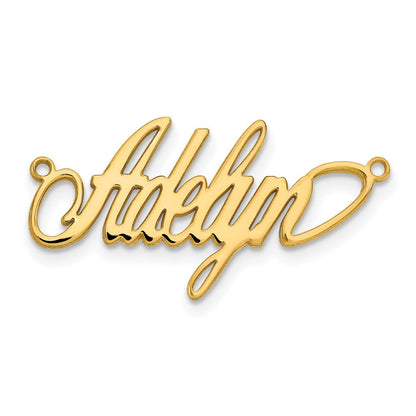 14K Gelbgold Poliert Surrey Schriftart Name Platte
