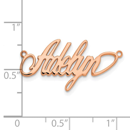 14K Roségold Poliert Surrey Schriftart Name Platte