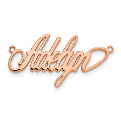 14K Roségold Poliert Surrey Schriftart Name Platte