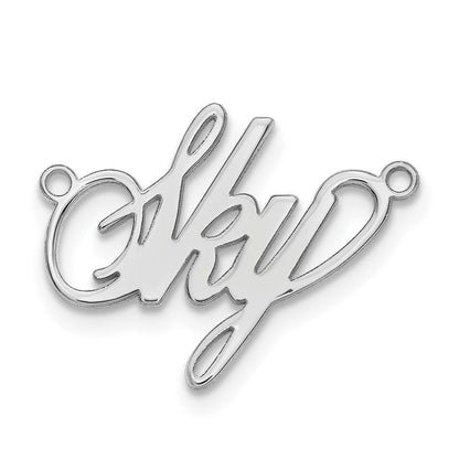 Sterlingsilber Silber/rhodiniert Poliert Surrey Schriftart Name Platte