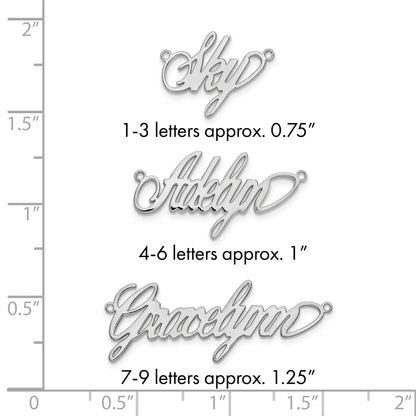 Sterlingsilber Silber/rhodiniert Poliert Surrey Schriftart Name Platte