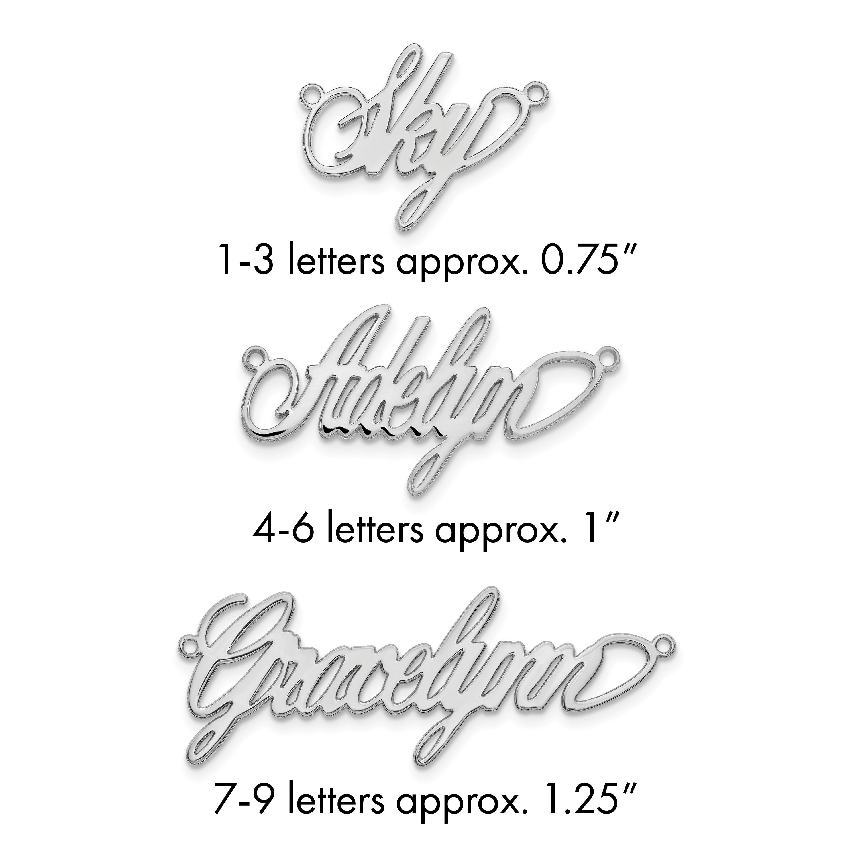 Sterlingsilber Silber/rhodiniert Poliert Surrey Schriftart Name Platte