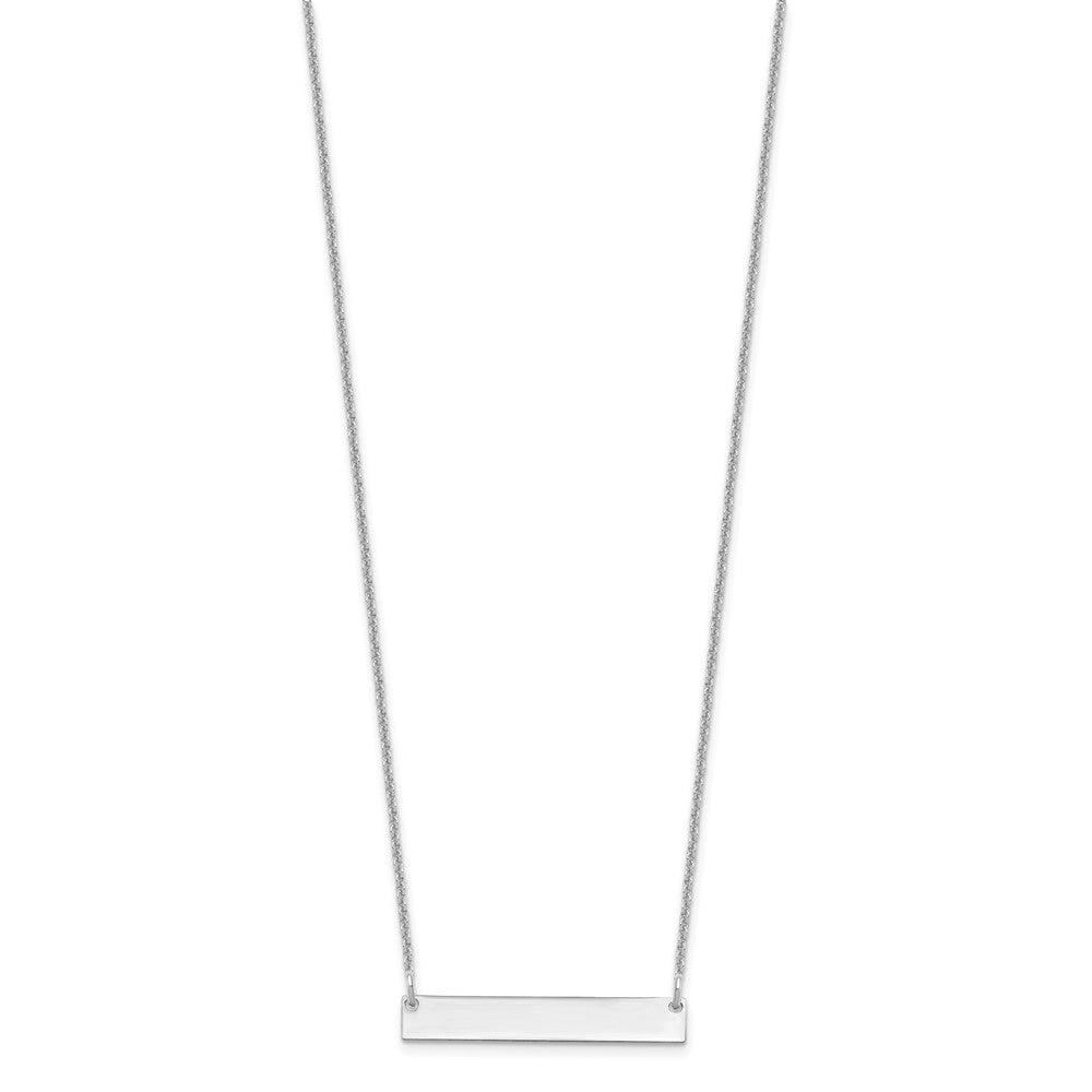14K Weißgold Klein Poliert Rohling Stab Halskette