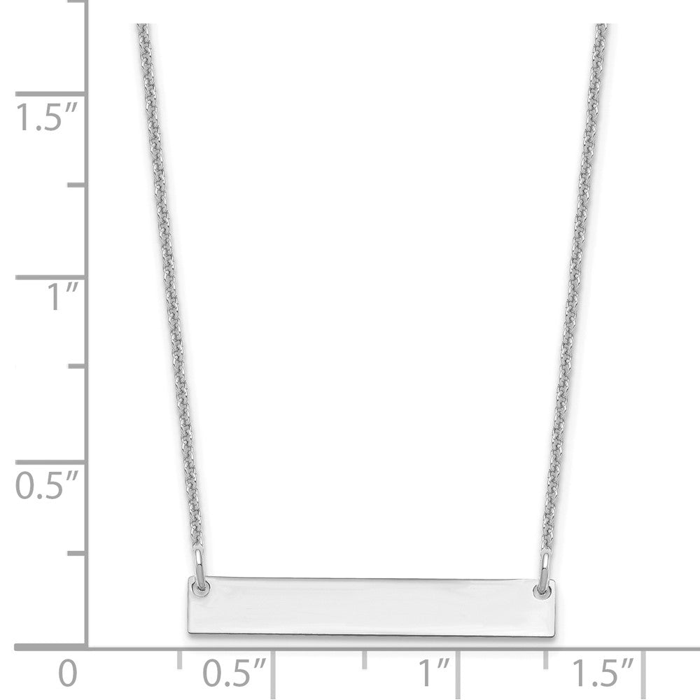 14K Weißgold Klein Poliert Rohling Stab Halskette