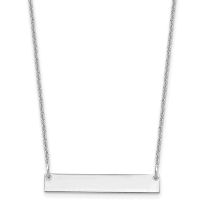 14K Weißgold Klein Poliert Rohling Stab Halskette
