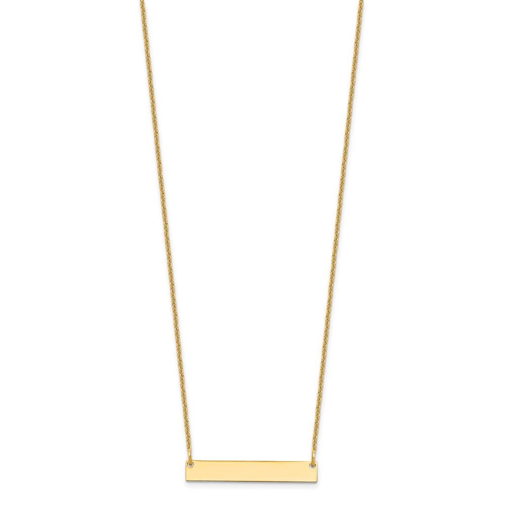 14K Gelbgold Klein Poliert Rohling Stab Halskette