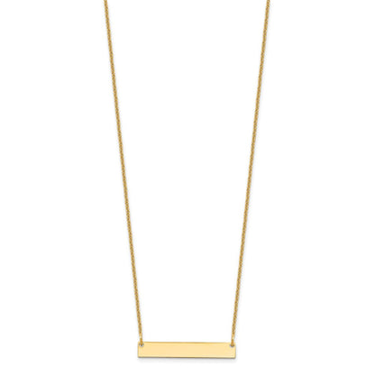 14K Gelbgold Klein Poliert Rohling Stab Halskette