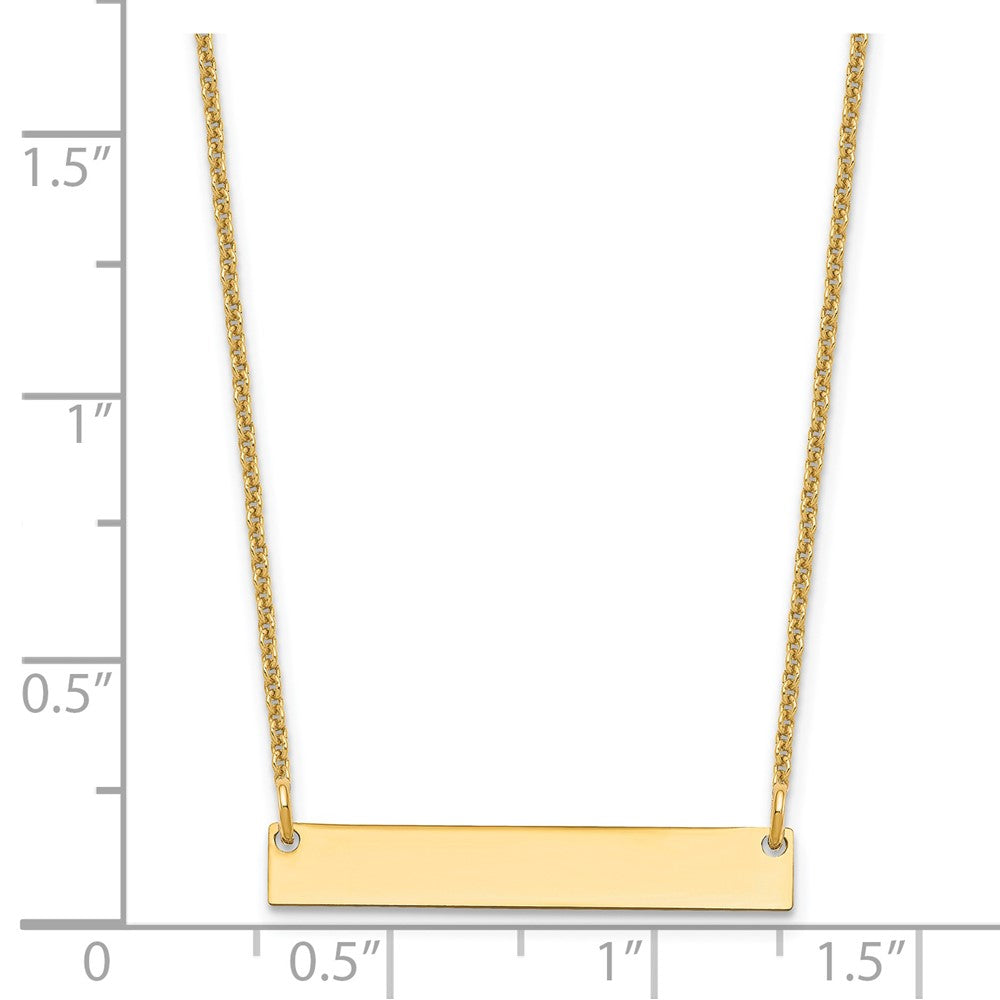 14K Gelbgold Klein Poliert Rohling Stab Halskette